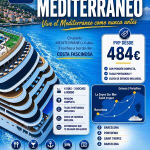 Escapada en Crucero por el Mediterráneo: 4 Días a bordo del Costa Fascinosa
